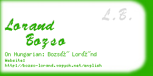 lorand bozso business card